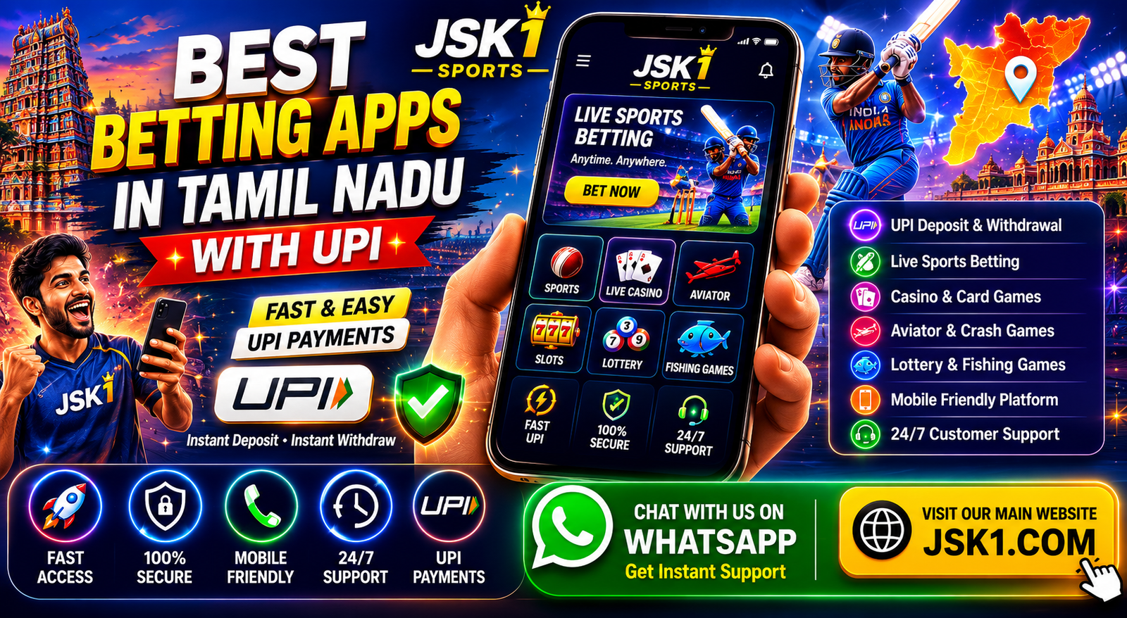 Best Betting Apps in Tamil Nadu with UPI – Online Sports & Casino Gaming