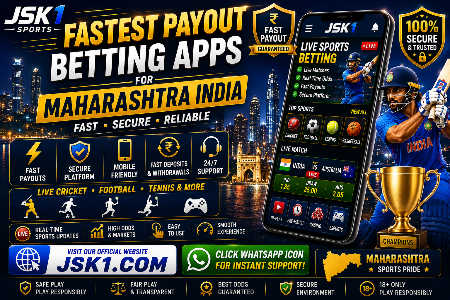 Fastest Payout Betting Apps for Maharashtra India