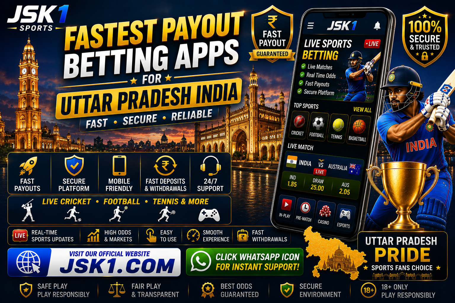 Fastest Payout Betting Apps for Uttar Pradesh India