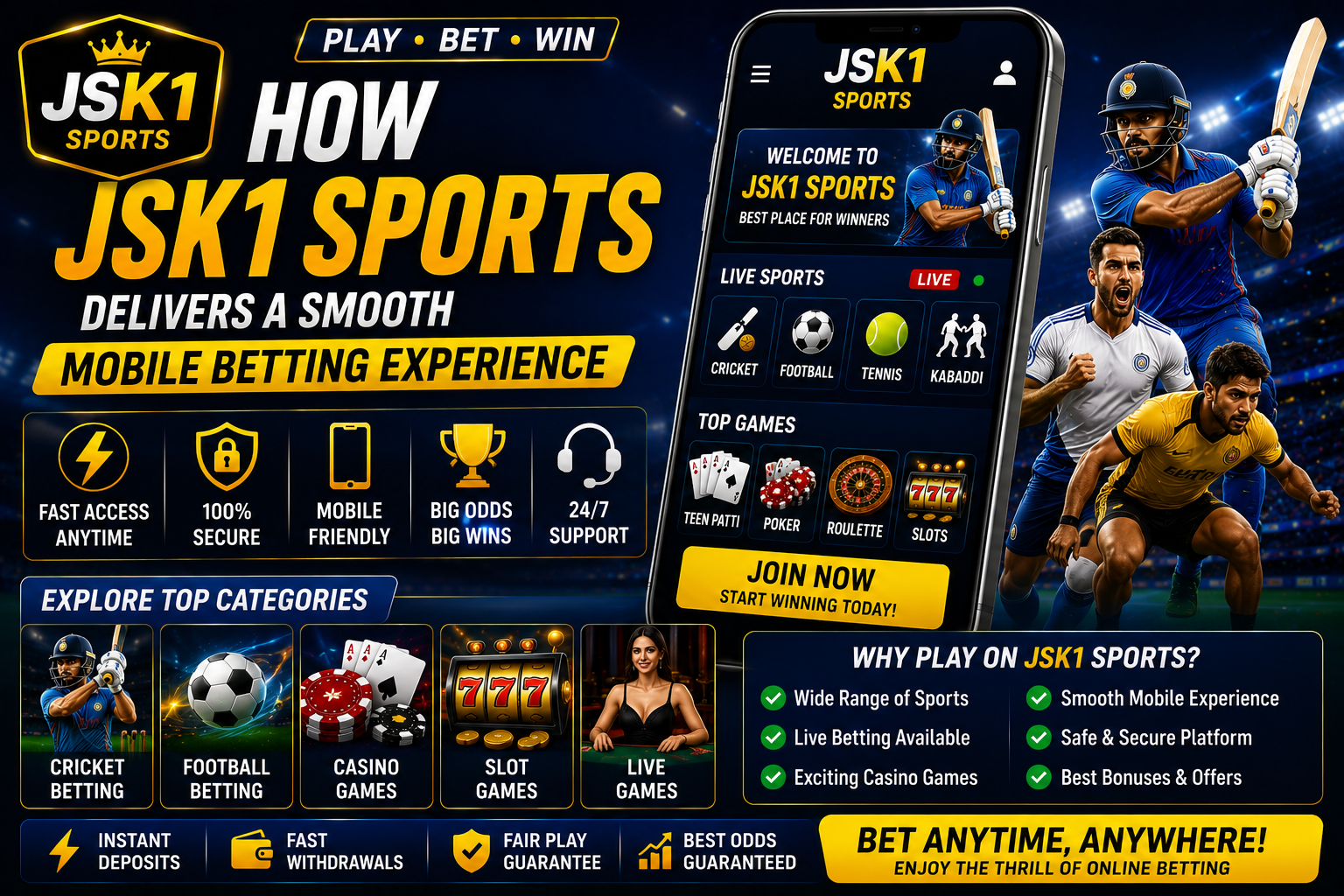 How JSK1 Sports Delivers a Smooth Mobile Betting Experience