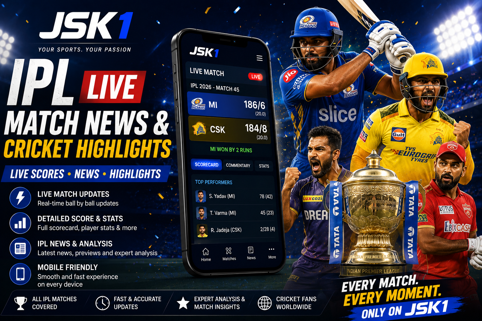 JSK1 IPL Live Match News & Cricket Highlights