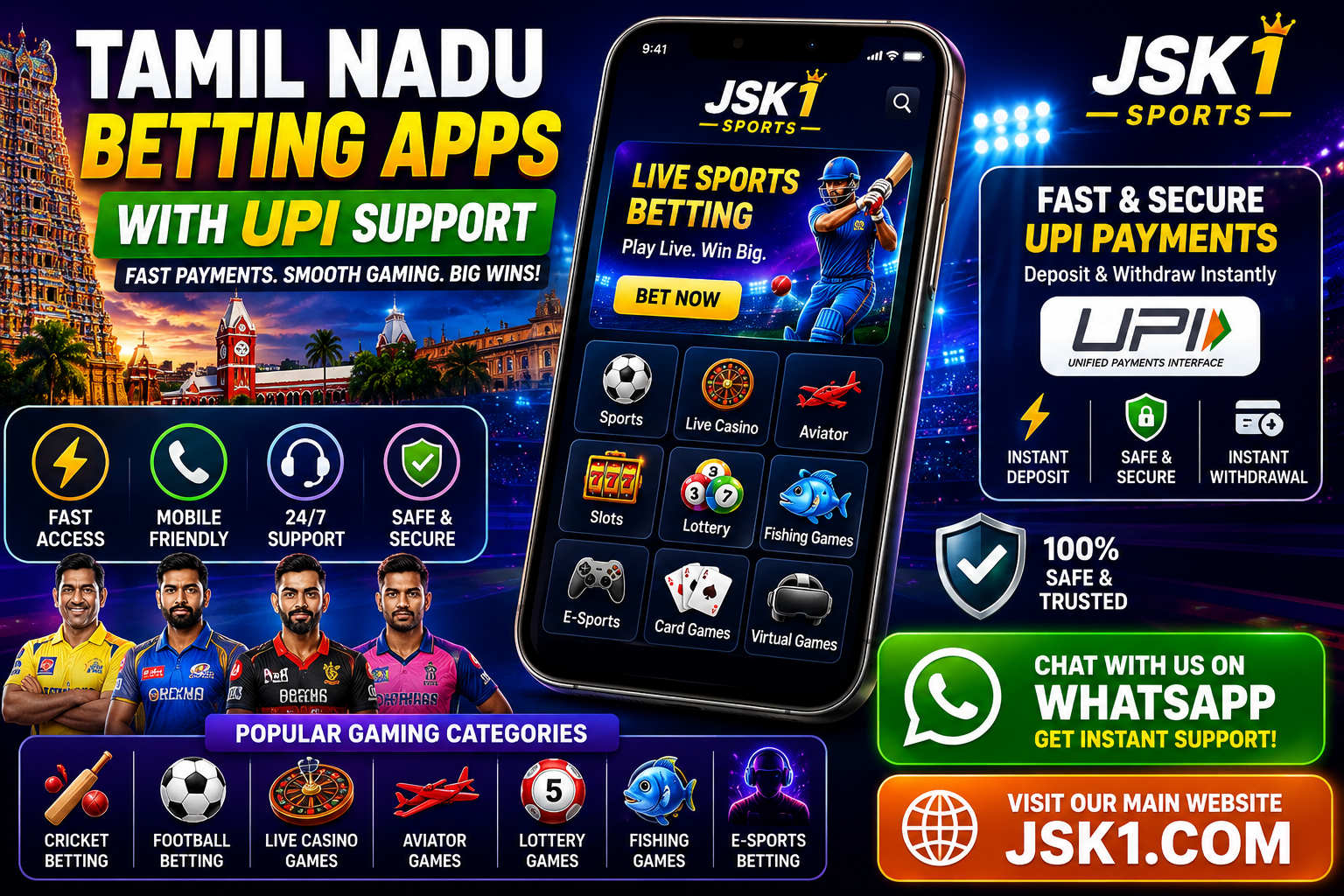 Tamil Nadu Betting Apps with UPI – Sports Betting & Online Gaming
