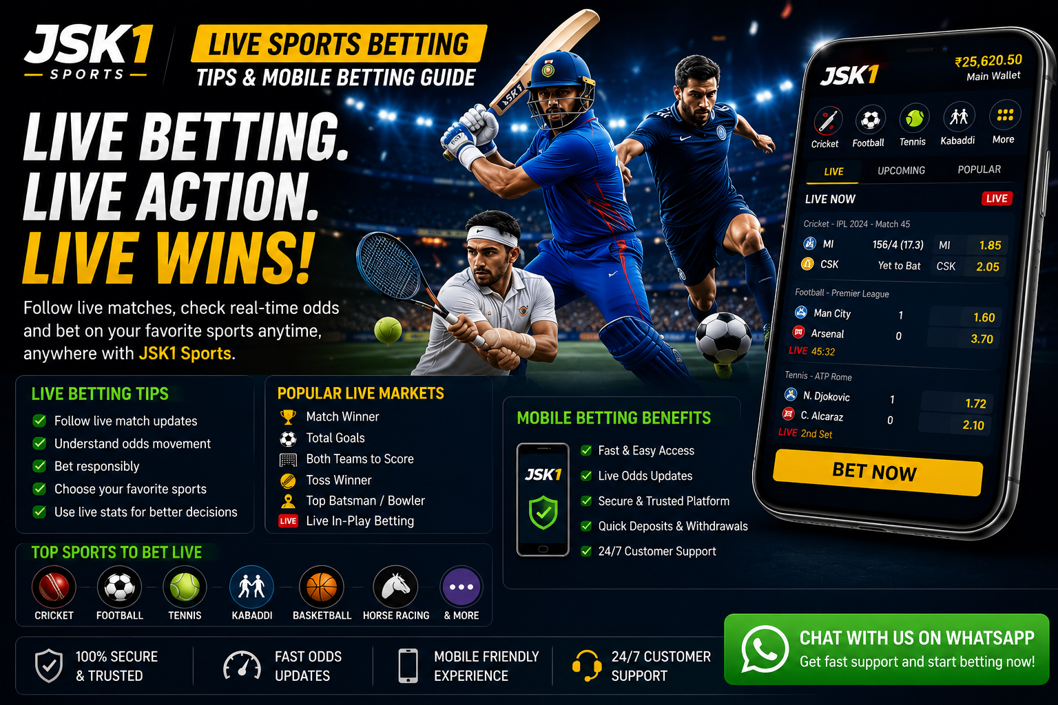 Live Sports Betting Tips in India | Mobile Betting Guide - JSK1